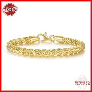 14K Gold Braided Chain Bracelet Hypoallergenic 5 Sizes Gift